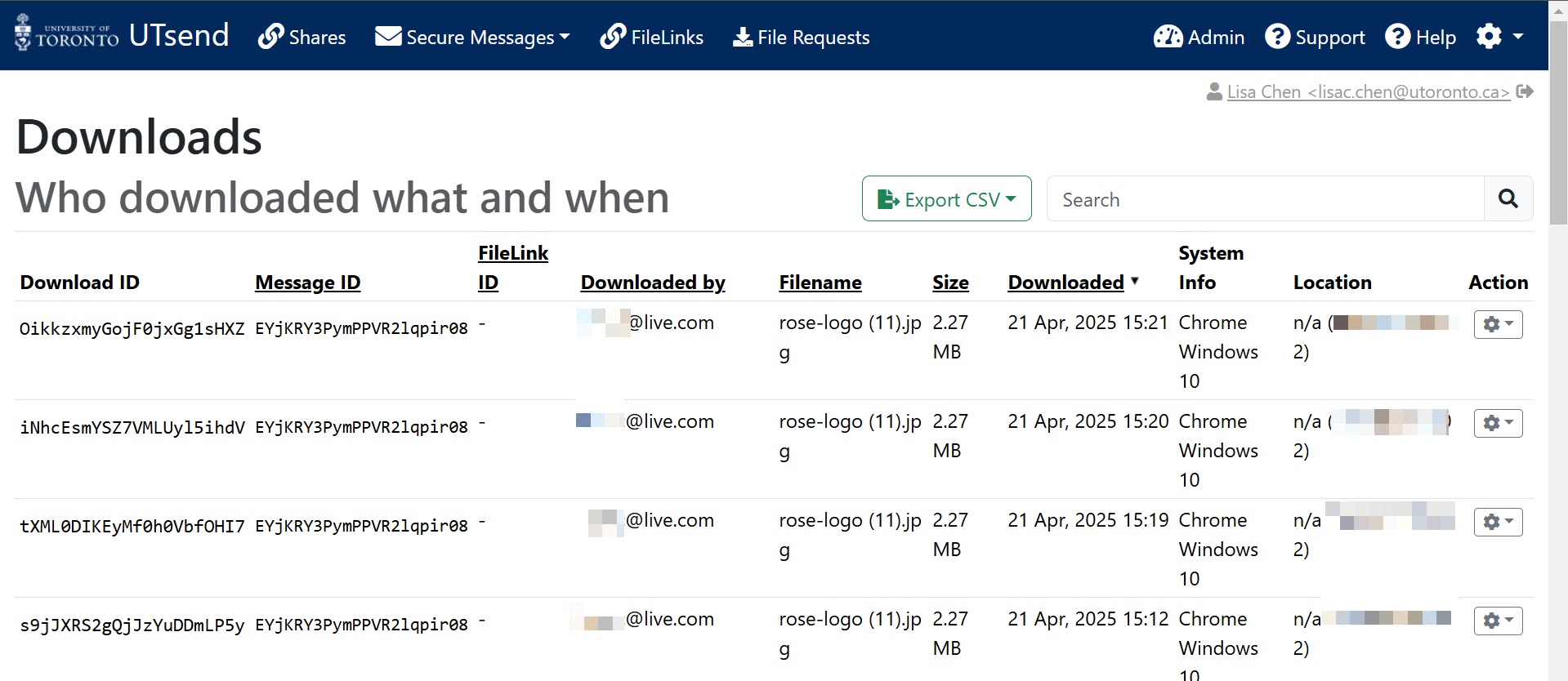 Download Log in UTsend