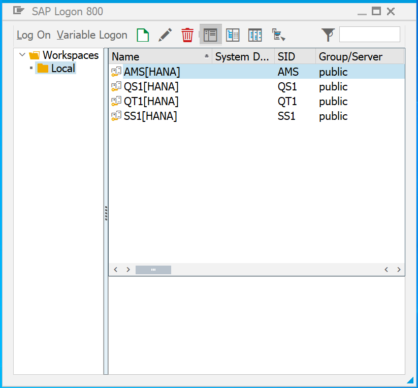 Image showing list of systems:  confirm the system from the list shown