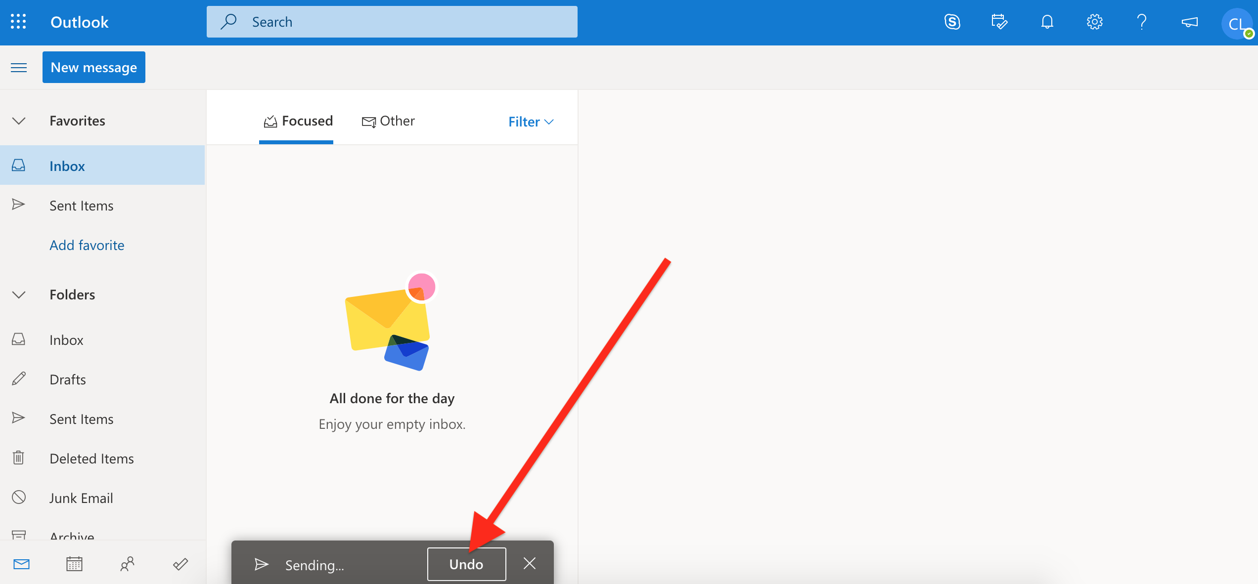 Undo bottom pop-up option