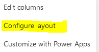 Configure layout on list form