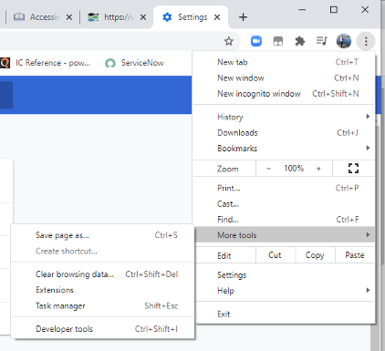 Chrome clear browsing data