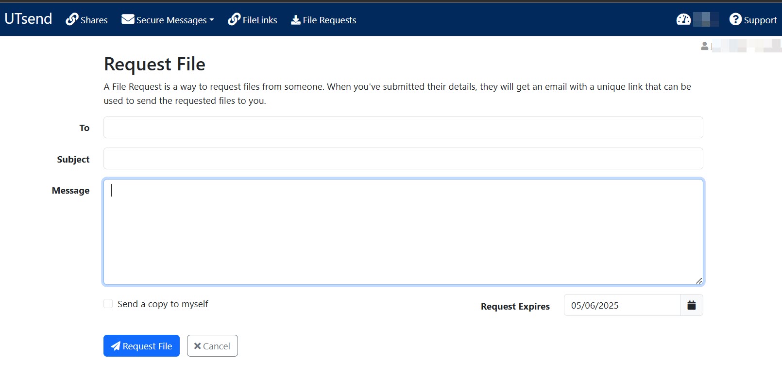Request Files in UTsend