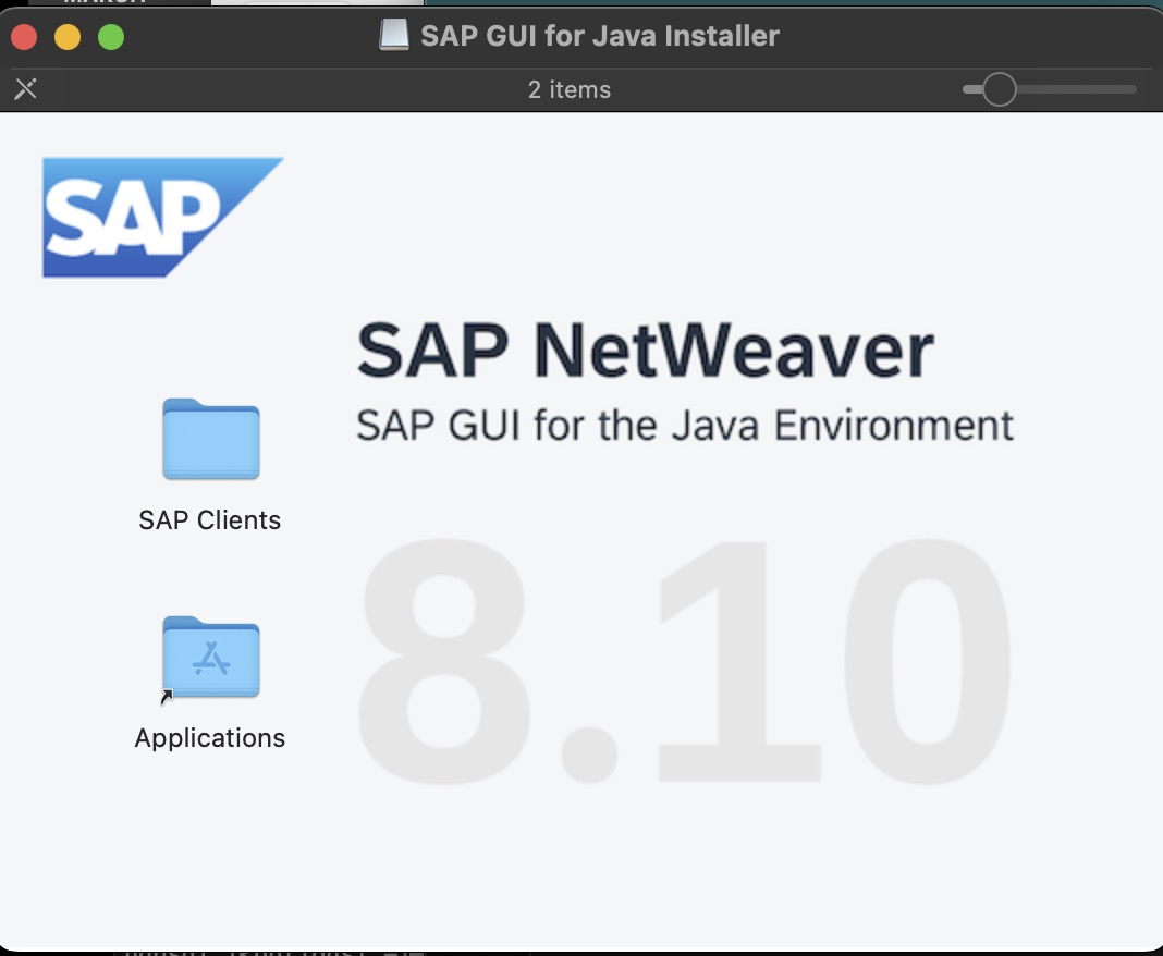 SAP GUI for JAVA installation screen