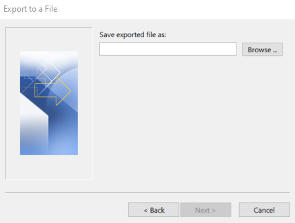 Save exported file as