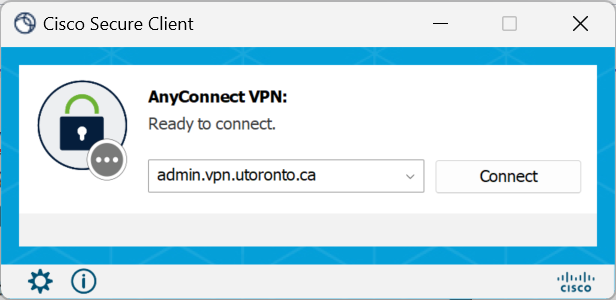 Ready to connect to AdminVPN