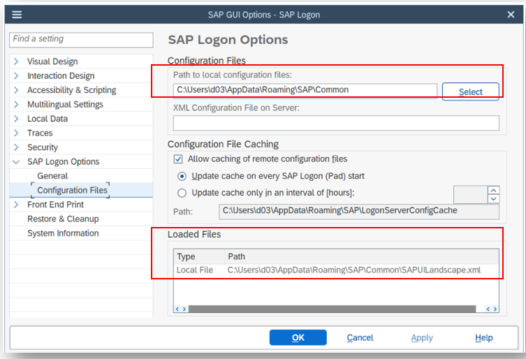 Image showing the xml file lacation