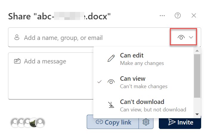 Share pop-up options in SharePoint