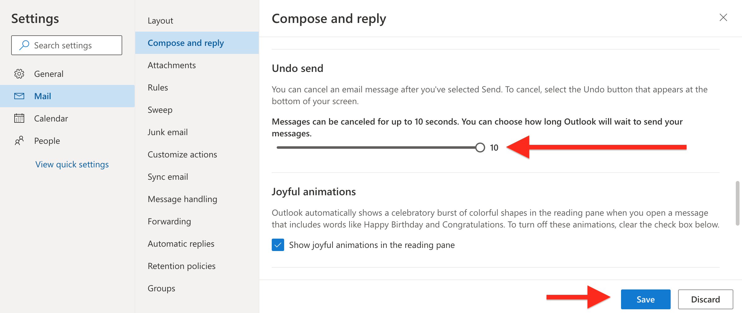 Undo send button