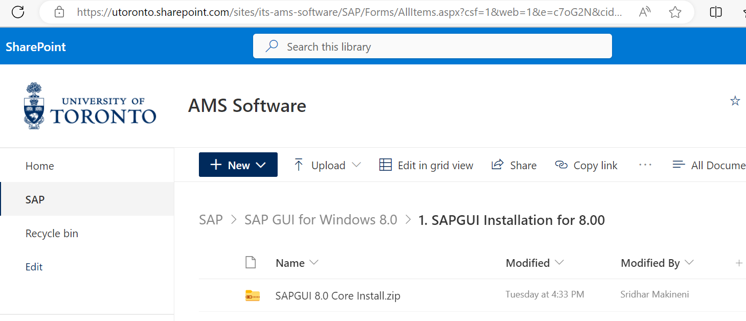 Image showing the location of SAPGUI 8 download