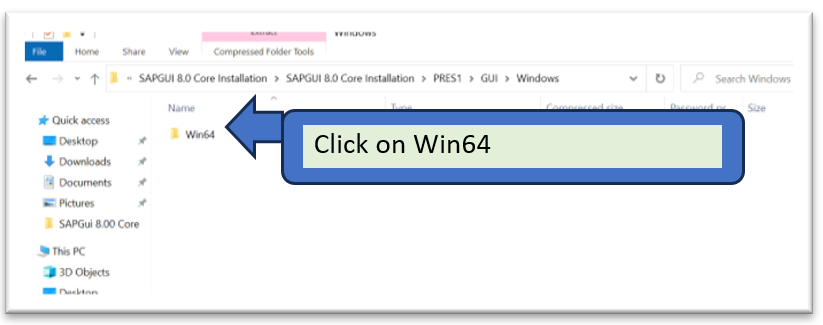 Image showing folder win64: location of executable files